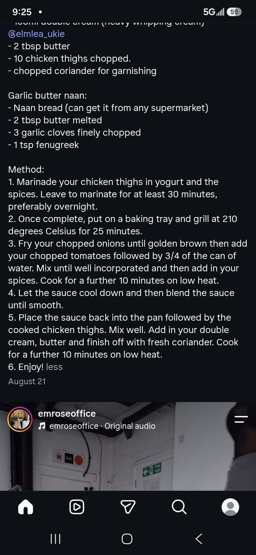 Butter Chicken and Garlic Butter Naan