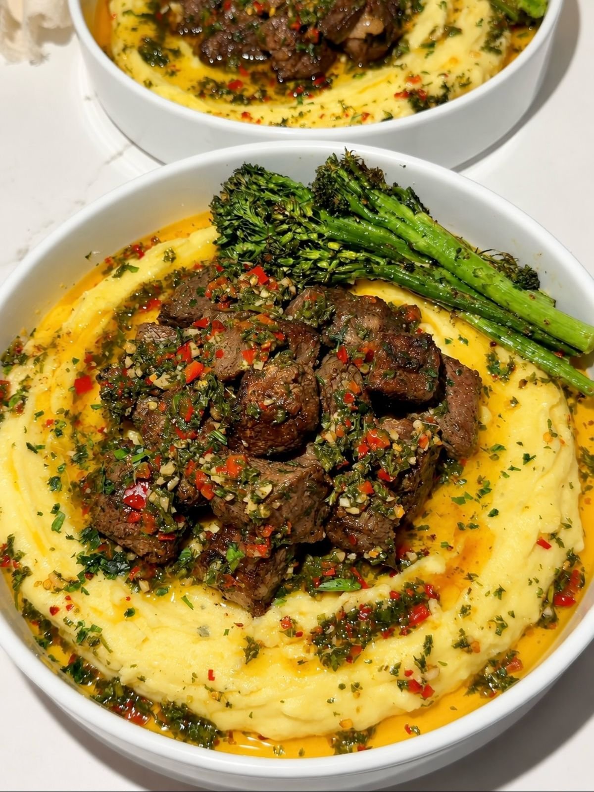 Garlic Butter Chimichurri Steak Bites