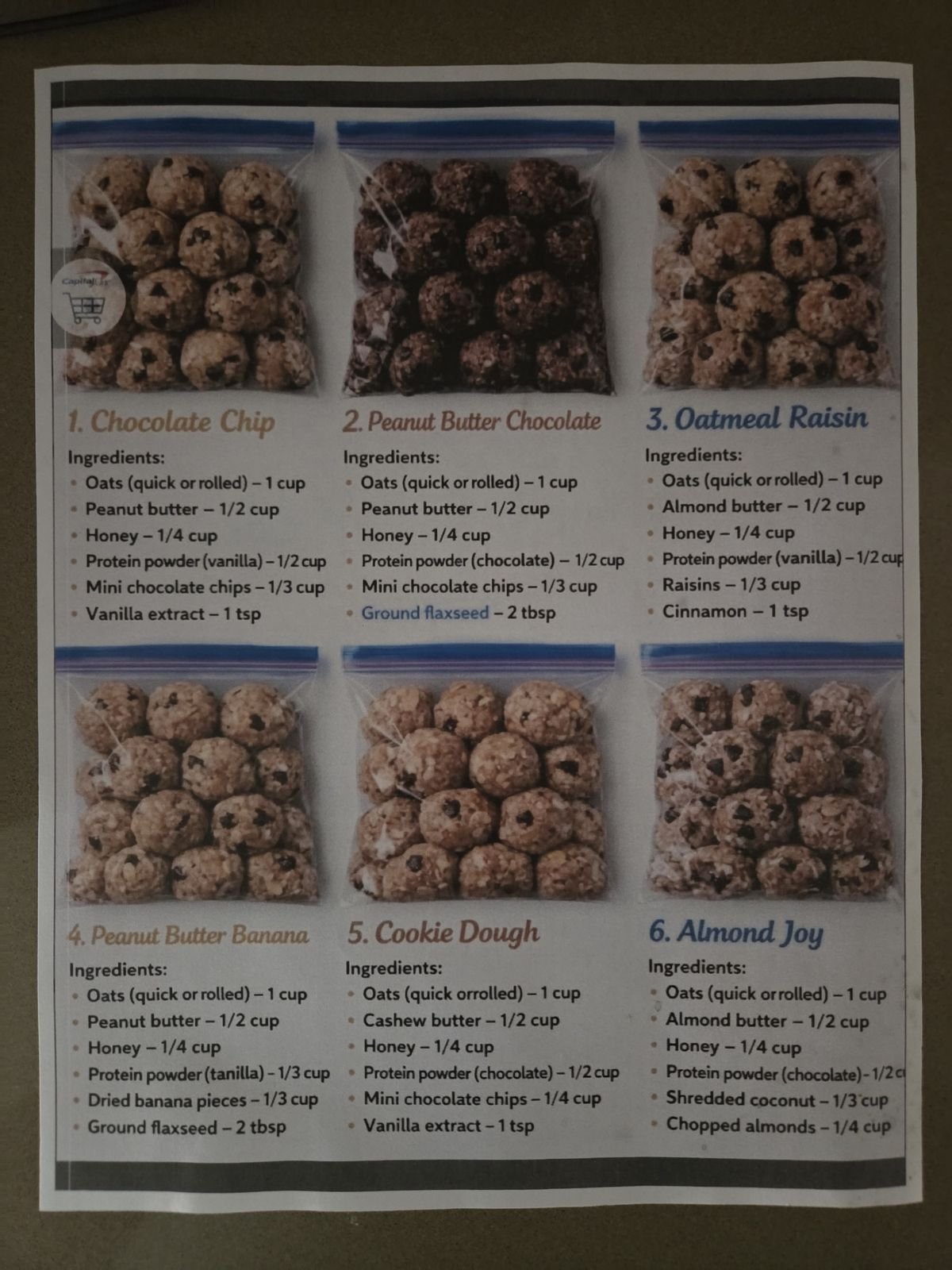 Oat Protein Energy Balls (6 Flavors)