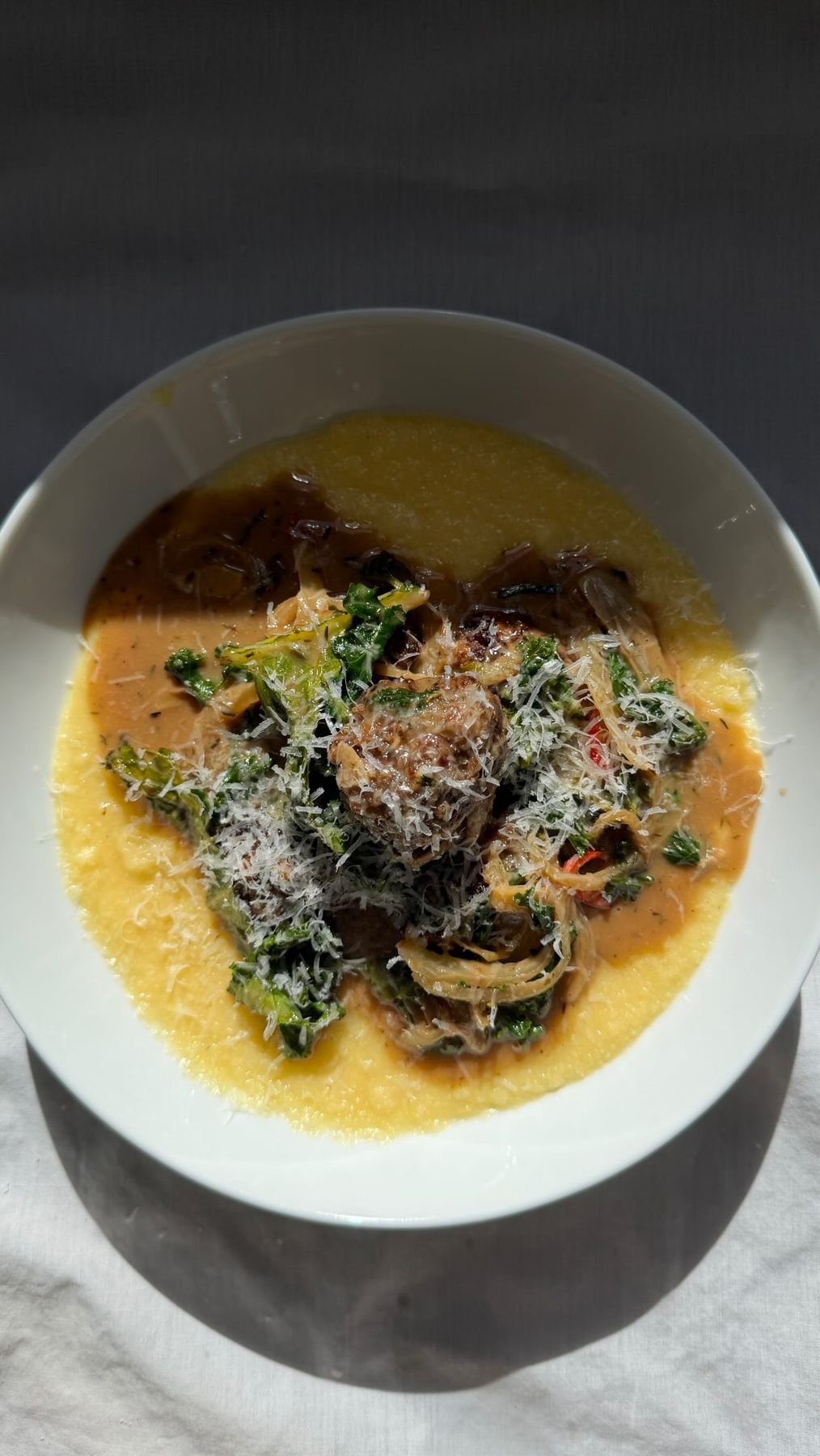 Sage and Onion Meatballs with Kale Gravy